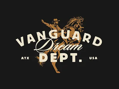 Vanguard Dream Dept. animal antique apparel bold cowboy drawing gritty grunge horse illustration merch nature typography vintage western