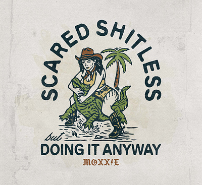 Moxxie - Illustration for Merchandise T-shirt angonmangsa badges brand branding cowboy cowgirl crocodile design graphic design graphicdesign hand drawn illustration logo merch merchandise tshirt vintage west western wild