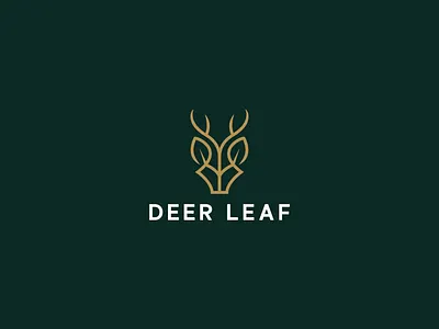 DEER LEAF — Minimal Thick Line Art Logo Design brand identity branding deer design design logo flat graphic design icon illustration leaf logo logo design logos logotype minimal modern timeless ui unique