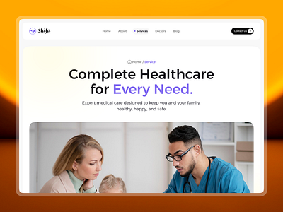 Healthcare Website Design UIUX Design | Services interface product service startup ui ux web