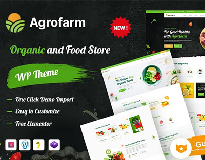 Organic Store WordPress Theme. 3d agriculture animation branding company cooking ecology farming gardening graphic design health healthcare logo motion graphics multipurpose organic farm organic food restaurant store ui