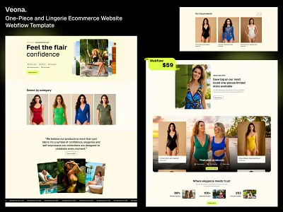 Veona - One-Piece & Lingerie Ecommerce Website Webflow Template clothes theme clothing store ecommerce design ecommerce website ecommercewebflow mobile friendly onepiecefashion responsive seo friendly uiux web design web development webflow webflow template webflow website womensfashiontemplate