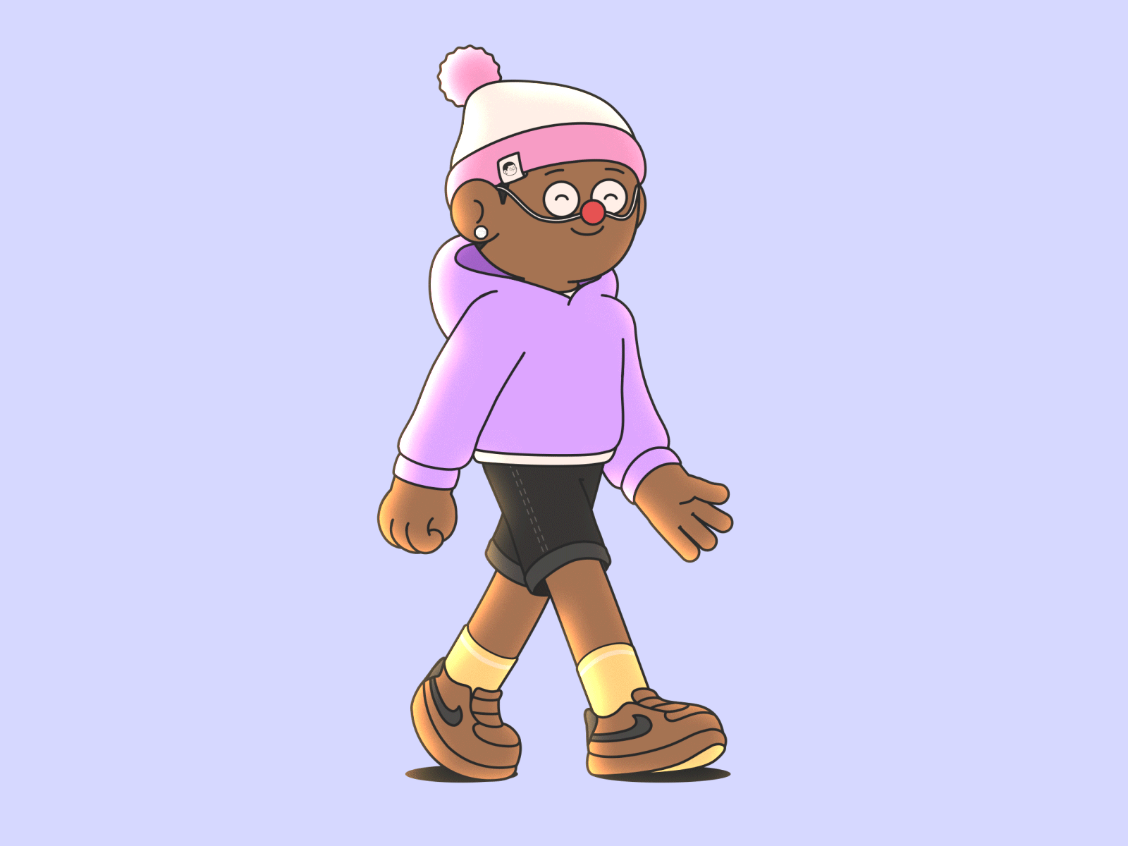 XIAOLI ae animation character clothing cute fashion happy illustration motion walk