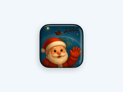 Hollyo l Tracking Santa, the cozy way 3d appicon christmas clean design dribbble icon illustartion ios minimal mobile santa ui user interface ux warmup winter