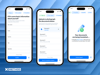 Healthcare Career Onboarding Mobile App app automation clean ui design doctor documents figma form ui medical medtech migration onboarding process steps ui ux verification workflow