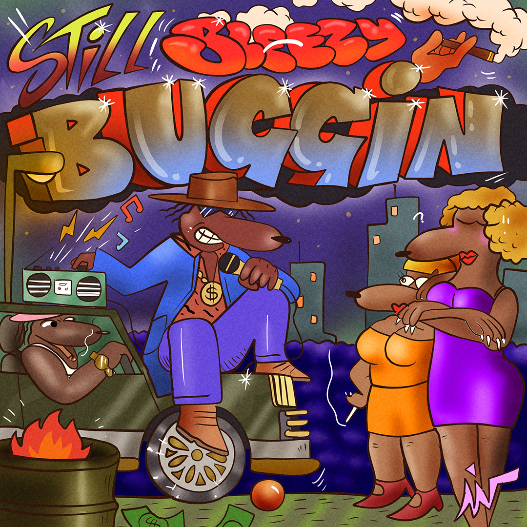 "Still Buggin' " art branding cartoon color pencil comic cover design draw dream fun graffiti hiphop illustration music oldschool snoop dog tribute vintage water ink
