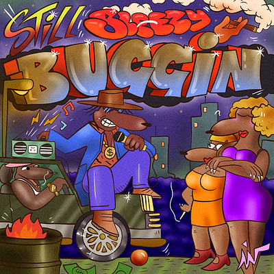 "Still Buggin' " art branding cartoon color pencil comic cover design draw dream fun graffiti hiphop illustration music oldschool snoop dog tribute vintage water ink