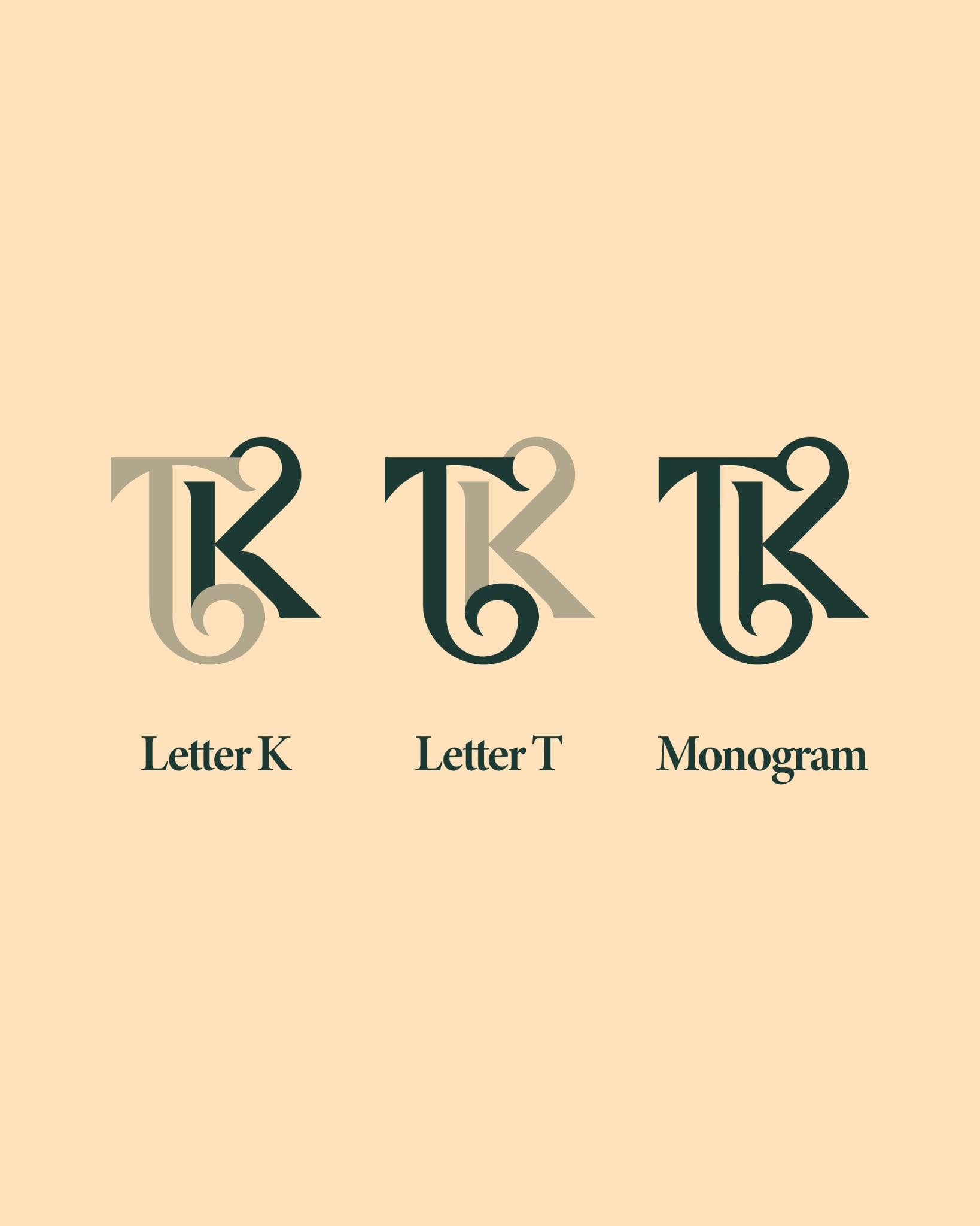 TK or KT monogram typography Exclusive Logo Design for Sale anhdodes branding calligraphy classical design icon letter k letter t lettering logo logo design monogram symbol typography