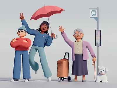 Characters Exploration 3d c4d character characterdesign cinema4d graphic design ill illustration people reshift