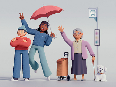 Characters Exploration 3d c4d character characterdesign cinema4d graphic design ill illustration people reshift