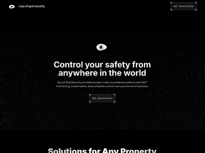 Security Landing page develope eye framer god graphic design landing safety security security cam uiblockify website work