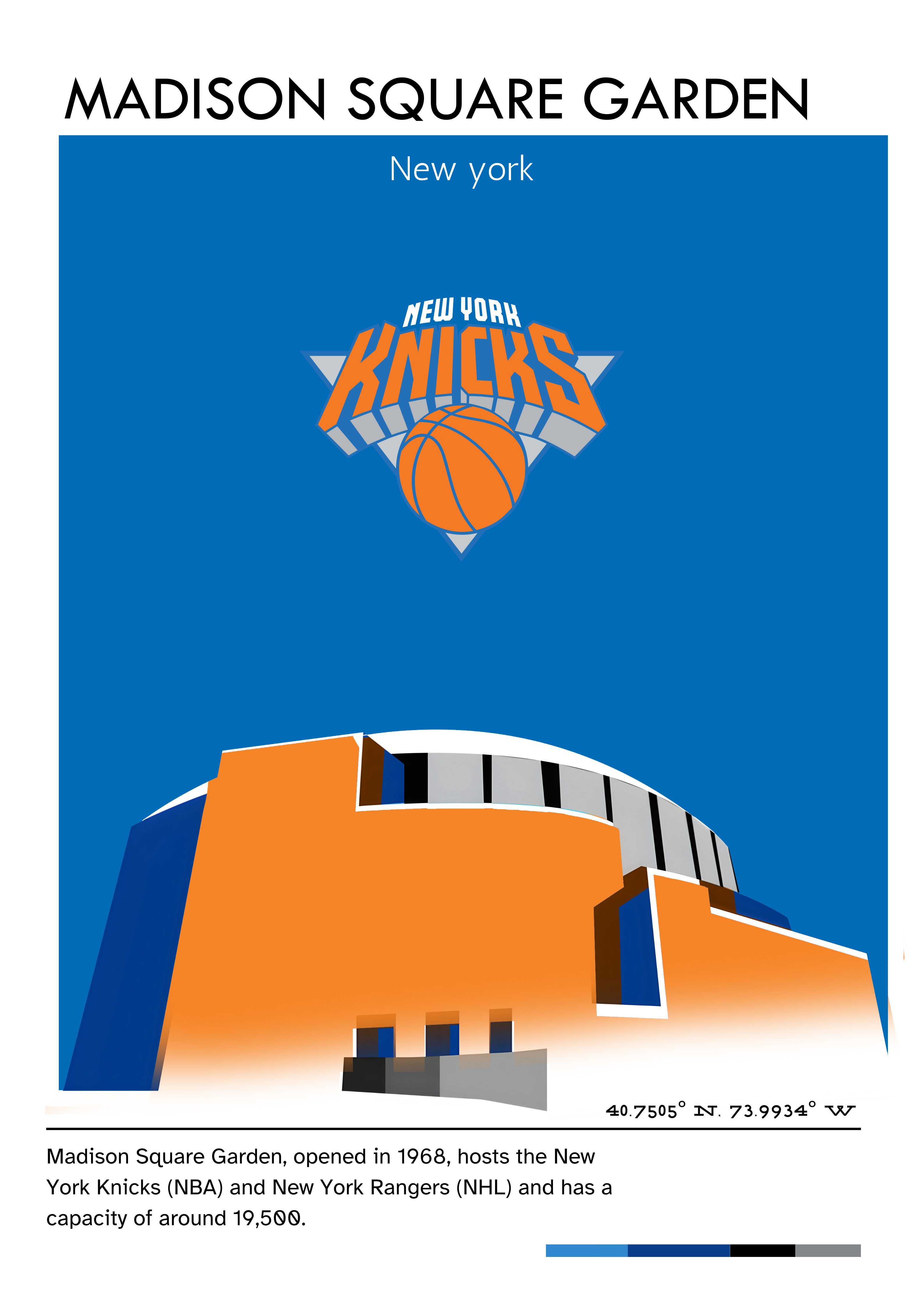 MADISON SQUARE GARDEN basketball basketball poster concept art illustration madison square garden new york new york knicks ny knicks poster