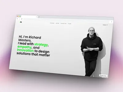 Richard Masters Framer Website Design & Development figma framer web design framer web development uiux web design