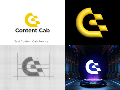 Taxi Content Cab logo design 3d brand identity branding business logo cab content graphic design icon logo logo design logos mark minimal minimalist logo modern logo monogram professional logo symbol taxi typography