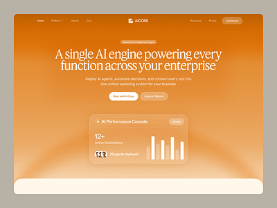 AI Enterprise Platform Landing Page ai platform dashboard design enterprise landing page ui web web design webdesign website