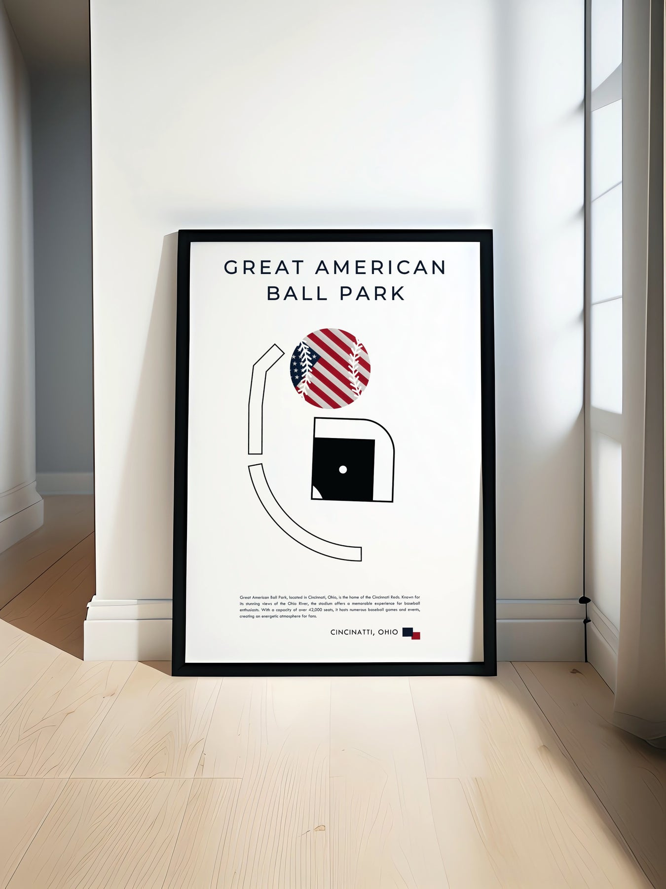 GREAT AMERICAN BALL PARK baseball baseball poster canva cincinnati reds graphic design great american ballpark illustration illustrator minimalist photoshop poster design