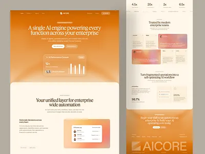 AI Enterprise Platform Landing Page ai platform dashboard design enterprise ui landing page ui web web design webdesign website