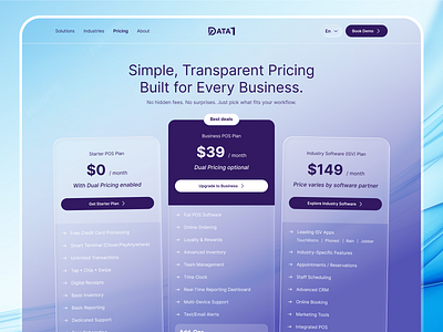 SaaS website Pricing Page Concept. app design glass effect glassmorphism website landing page minimal minimalism pricing pricing cards pricing plan pricing plan website saas website trendy ui ui design ui trend ux ux design web design website website ui