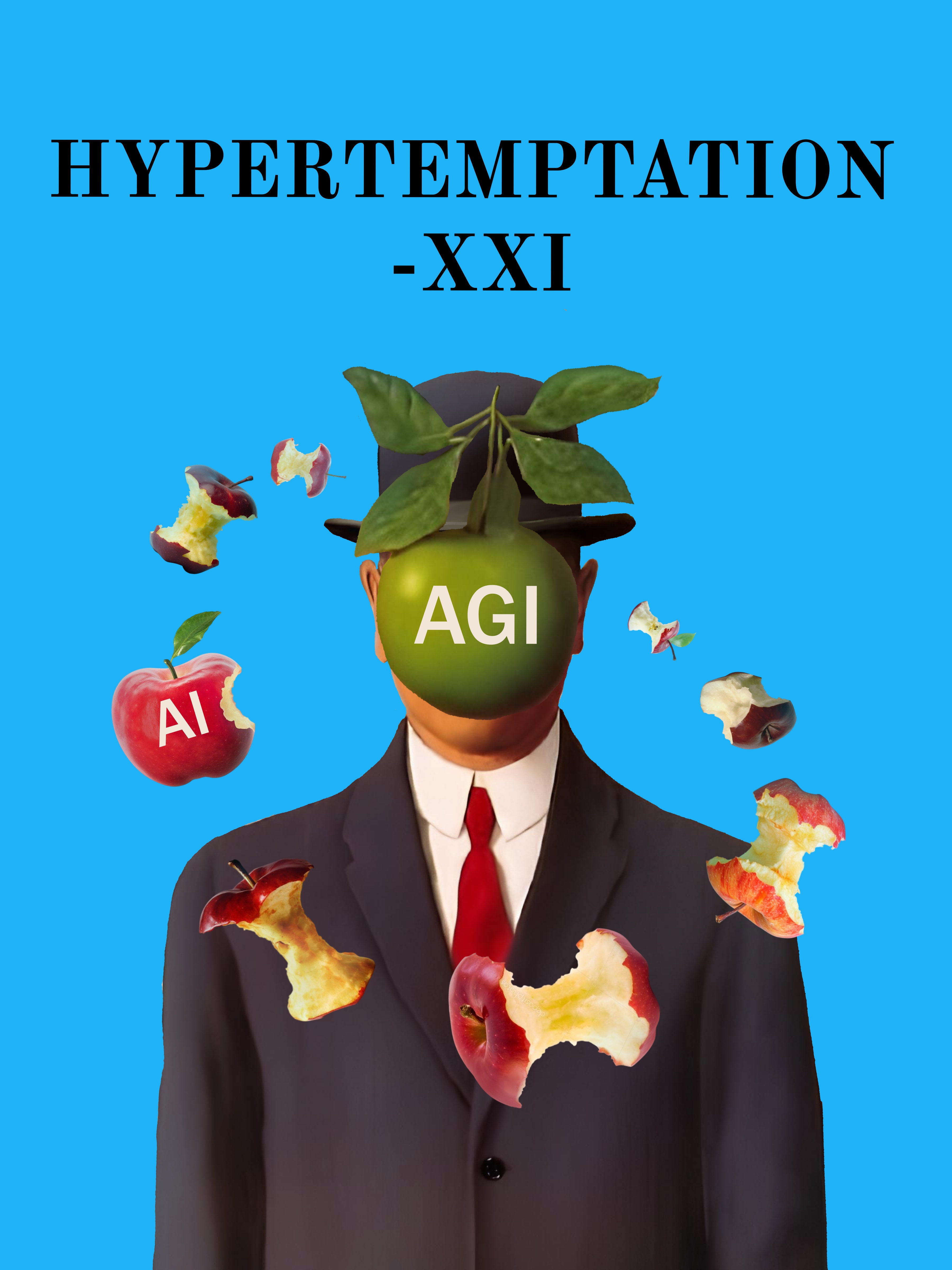 Hypertemptation XXI ai concept digital art magritte poster surreal
