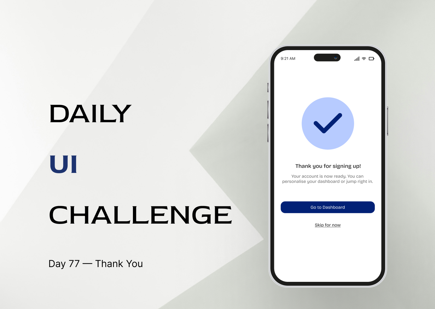 Daily UI · Challenge 77: Thank You dailyui design thank you ui
