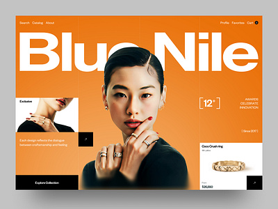 Premium Jewelry E-Commerce Website UI bold typography ecommerce design ecommerce ux editorial design fashion ui fashion website hero section home page jewelry website luxury ecommerce luxury retail luxury ui premium design product page typography design web design website design