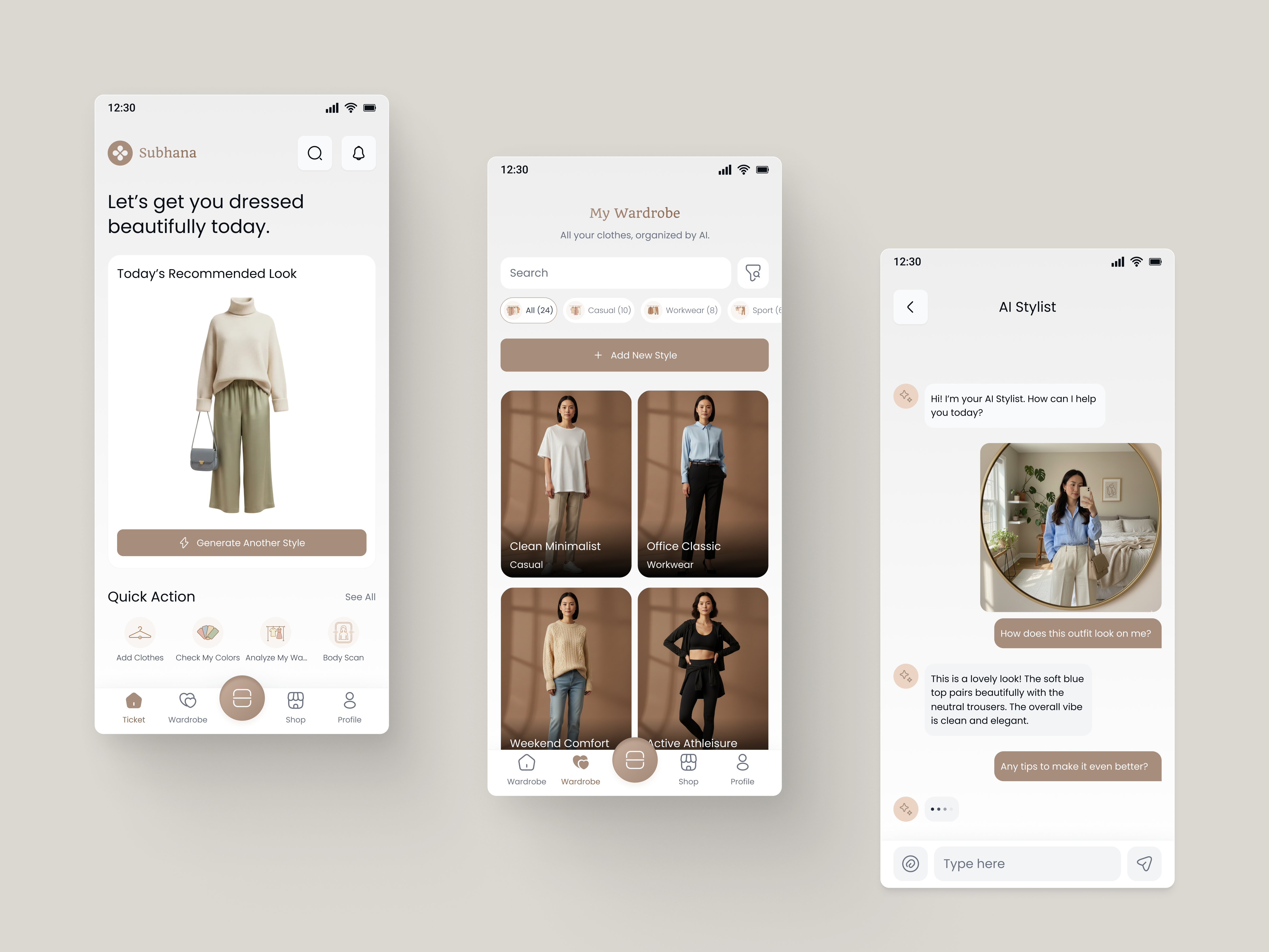 Example of Subhana – AI-Powered Wardrobe & Outfit Generator