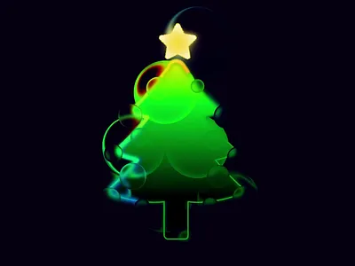 Bubble Christmas Tree animation christmas glass hana loop spline star tree xmas