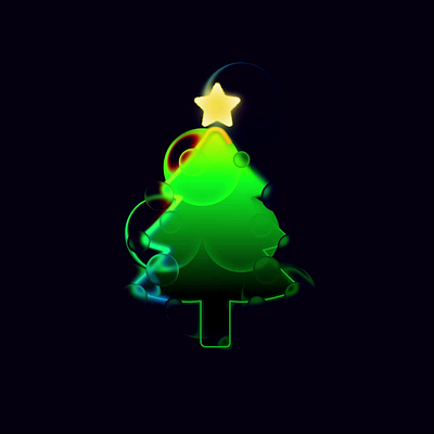 Bubble Christmas Tree animation christmas glass hana loop spline star tree xmas