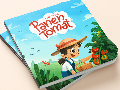 Children’s Book Cover Teaser – Panen Tomat book illustration busy book cartoon illustration children book children book illustration children illustration digital drawing illustration kids book