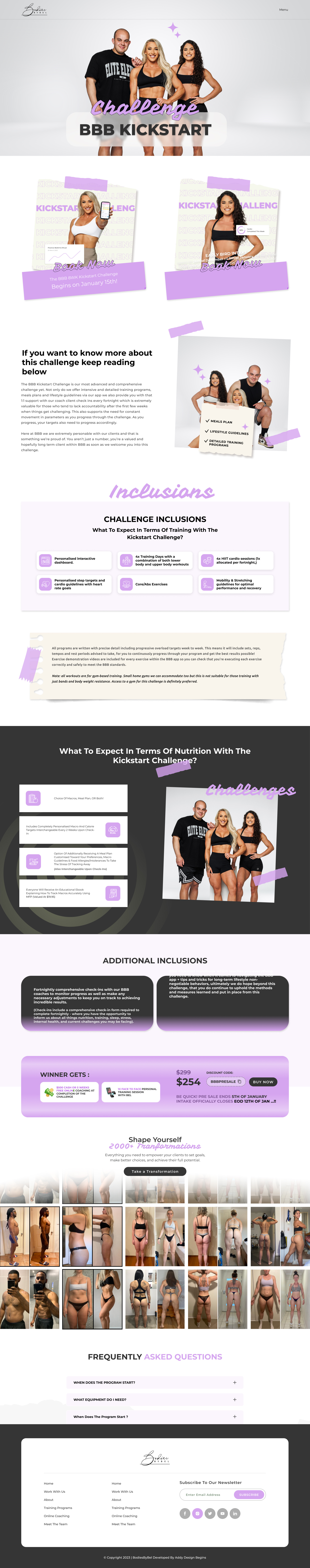 🔥 New Landing Page Design — BBB Kickstart Challenge addy design begins fitness brand design fitness challenge website fitness landing page high conversion landing page ui ux design user experience visual design web design