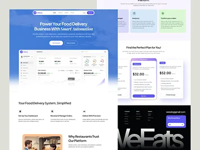 SaaS landing page design animation clean ui delivery landing page food delivery website hero homepage homepage design homepage ui landing page landing page design management saas landing page redesign responsive design saas saas design saas landing page ui design visual design website website design