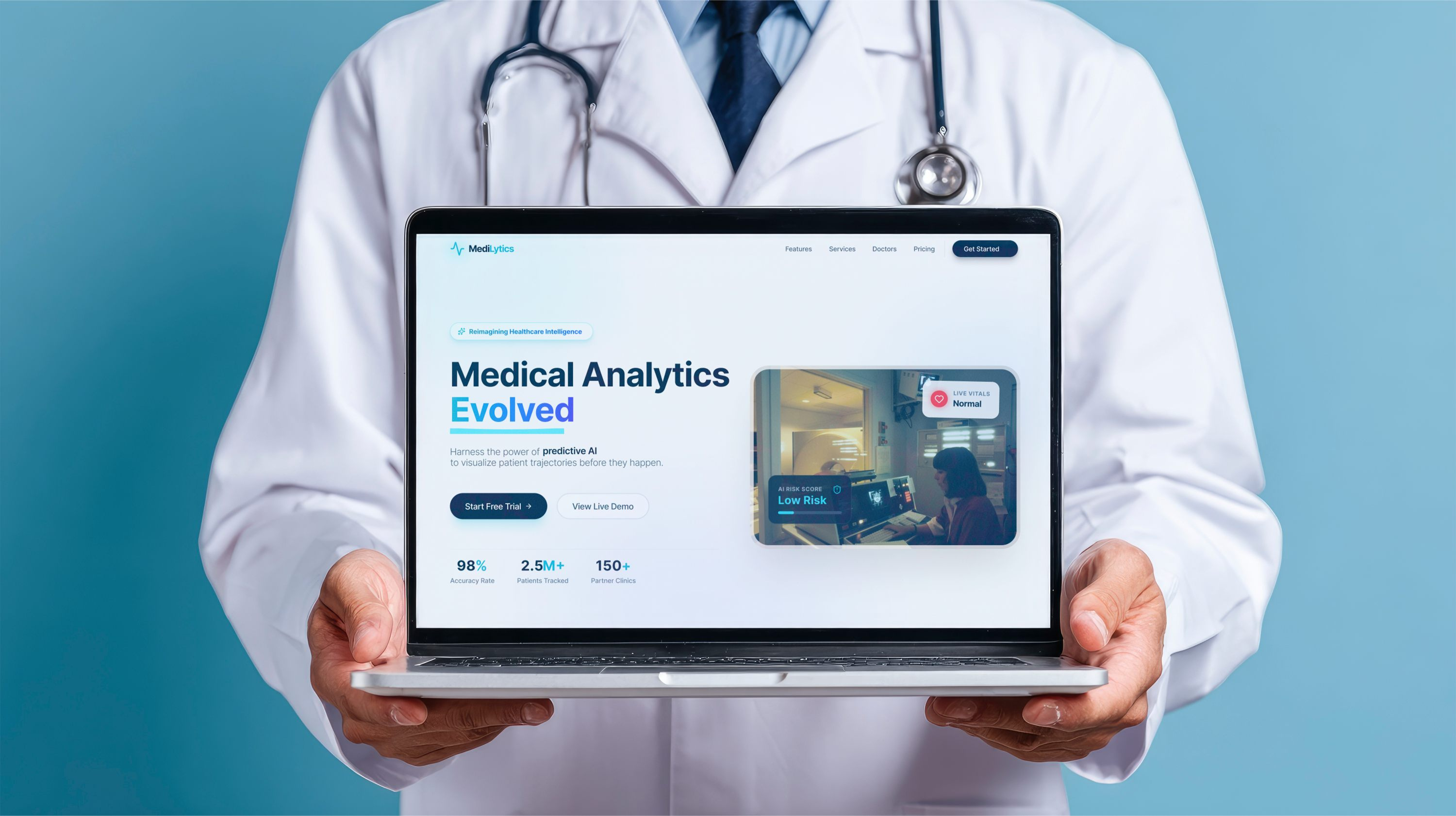 Medical Intelligence Redefined — Clinical Web Interface Concept app design creative direction data visualization digital redesign graphic design interactive layout landing interface light mode ui minimal design optimized layout prototype concept responsive design simplified layout type hierarchy typography design ui ux user experience user insights user interface web design