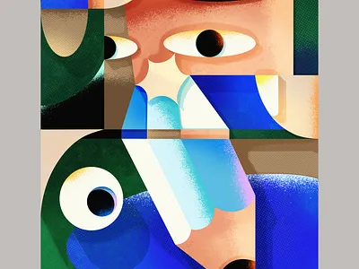 The Face in Pieces 3d artwork design graphic design illustration