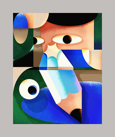 The Face in Pieces 3d artwork design graphic design illustration