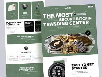 Web3 - Crypto Landing Page bitcoing exchange blockchain concept crypto trading crypto wallet cryptocurrency cryptomarket exchange web ui homepage landing page maining web design web development web3 website