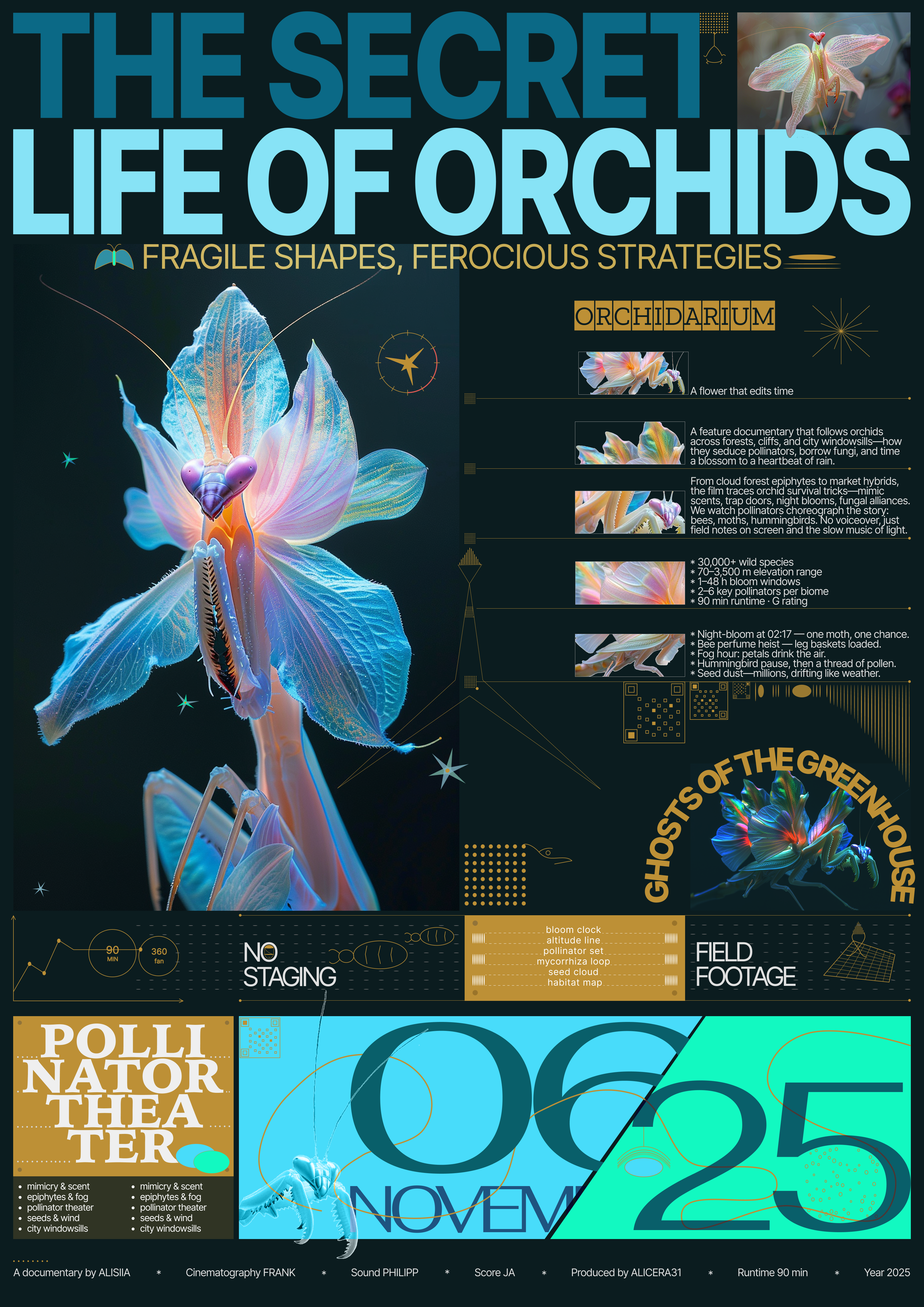 The Secret Life of Orchids — Poster/Infographic data viz documentary infographic nature orchids poster typographic