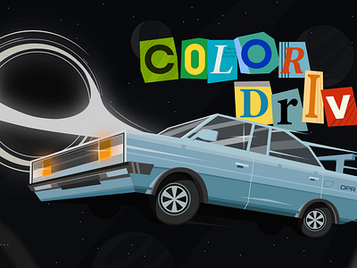 COLOR DRIVE 2d 3d artwork blackhole car carillust design dpr dprcream graphic design graphics illust illustration motion graphics