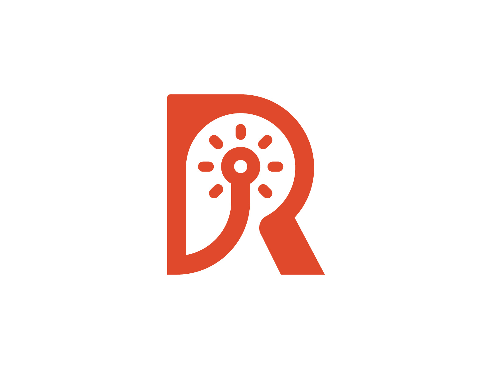 R Light Logo alphabet brand mark costom letter creative energy initial letter r lettermark lighting logo modern rrr symbol