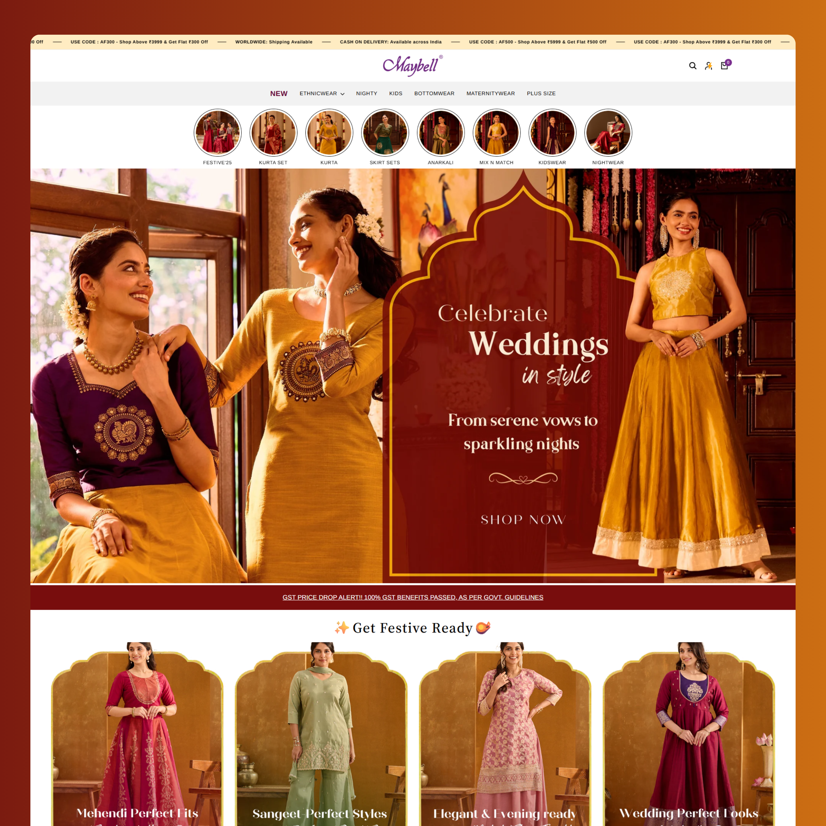 Modern Ethnic Wear Website Design 3d animation behance branding design dribbble graphic design graphicdesign logo motion graphics shopify ui uiux userinterface uxdesign webflow website wix wordpress