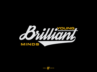 young brilliant minds apparel branding clothing brand design graphic design logo logo design logo designer merchandise design modern script logo streetwear streetwear logo typography