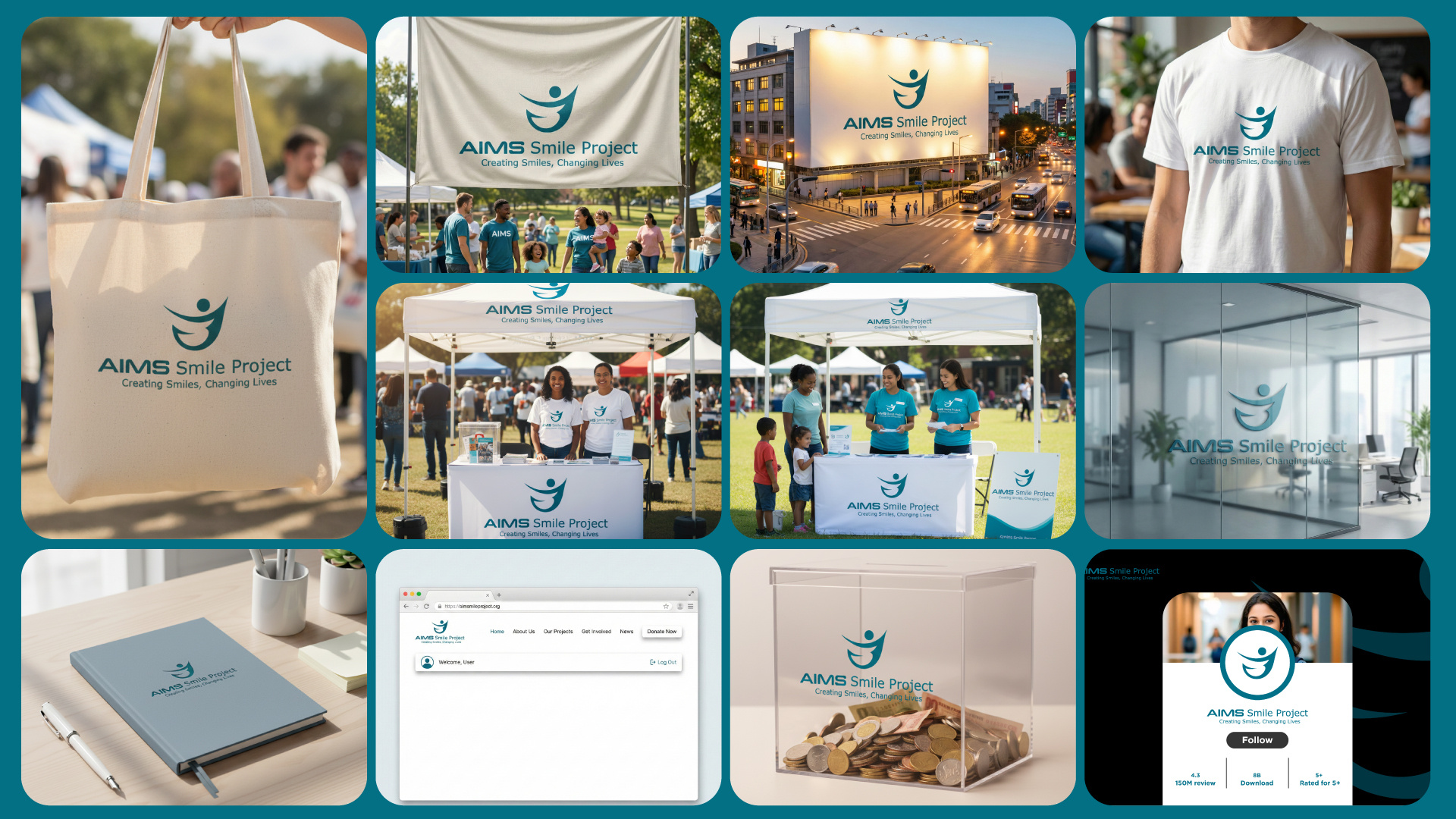 Logo and Brand Style Guide Design for AIMS Smile Project animation brand guideline brand identity design brand style guide branding business card design flyer graphic design graphic designer logo logo design marketing typography vector