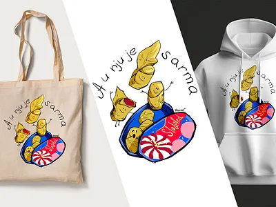 Sarma_Illustrated Tribute to a Balkan Classic 2d branding design digital art drawing graphic design illustration t shirt