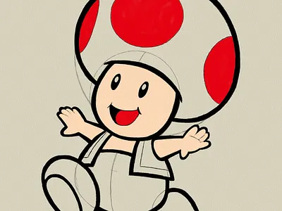 Toad Drawing Color Sketch by Oz Galeano art arte boceto design dibujo drawing fanart illustration mario bros nintendo ozgaleano sketch videogame