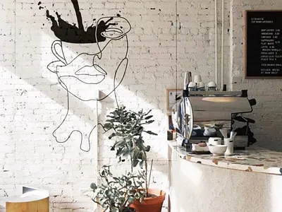 KAF COFFEE - WAL MURALS brand design agency brand designer brand identity branding coffee coffee shop coffee shop branding designer graphic design marketing agency modern branding mural mural design ui visual
