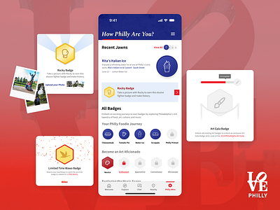 Love Philly Mobile App (2) explore gamification mobile app mobile design product design travel uxui visual design