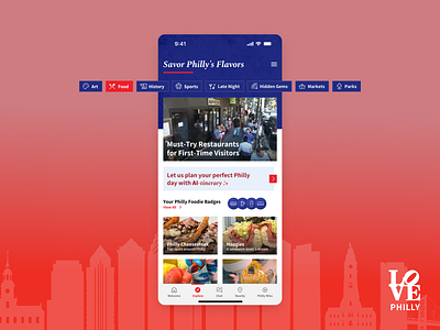Love Philly Mobile App (1) ai powered mobile app explore explore philly mobile app mobile design product design ui ux visual design