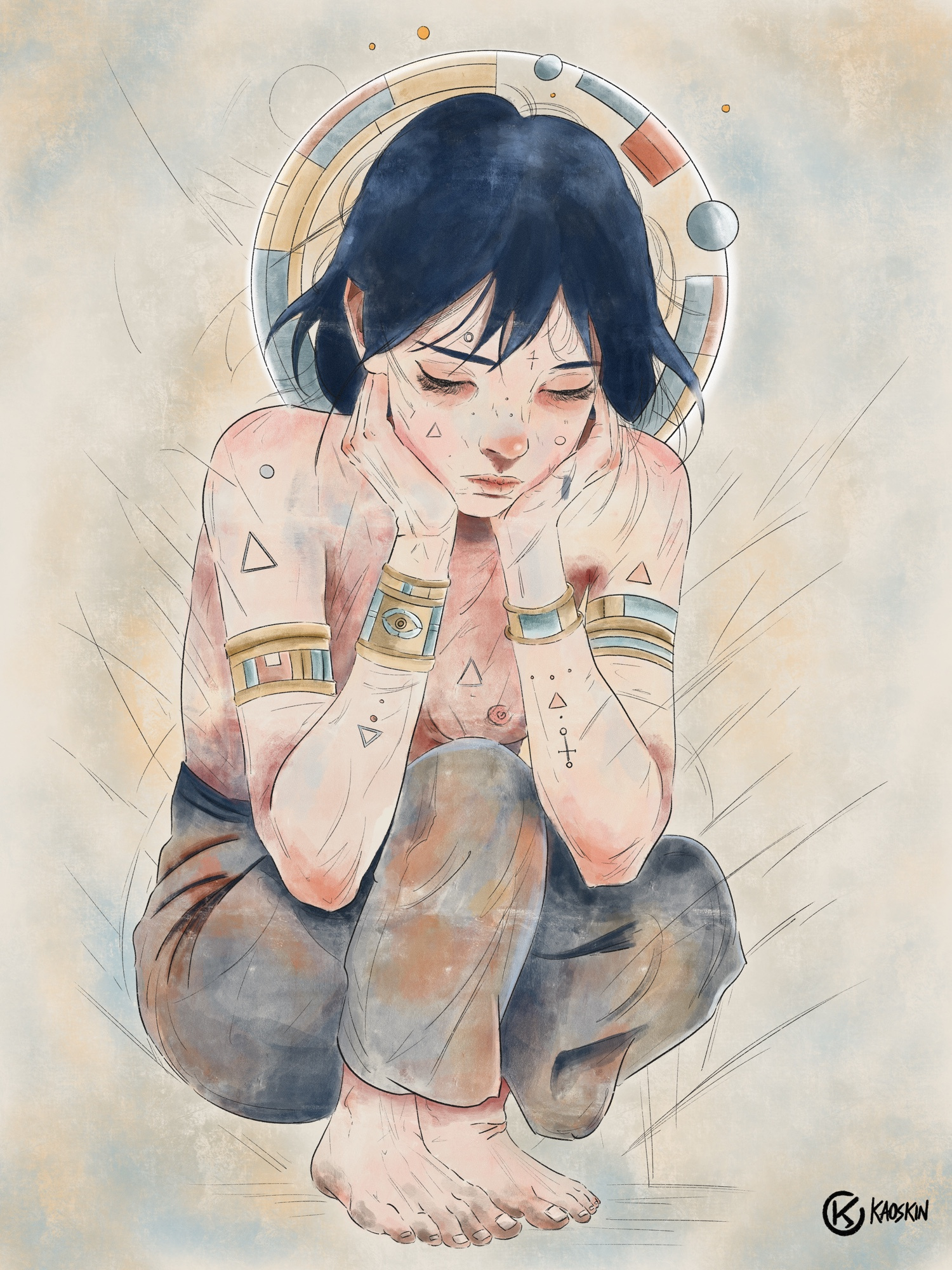 Thoughts characterdesign conceptart contemporaryart digitalart figurativeart illustration procreate procreateart