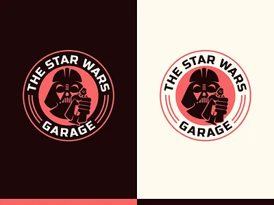 Star Wars Garage Logo badge branding character darth vader design figma graphic design illustration logo retro star wars toys vector vintage