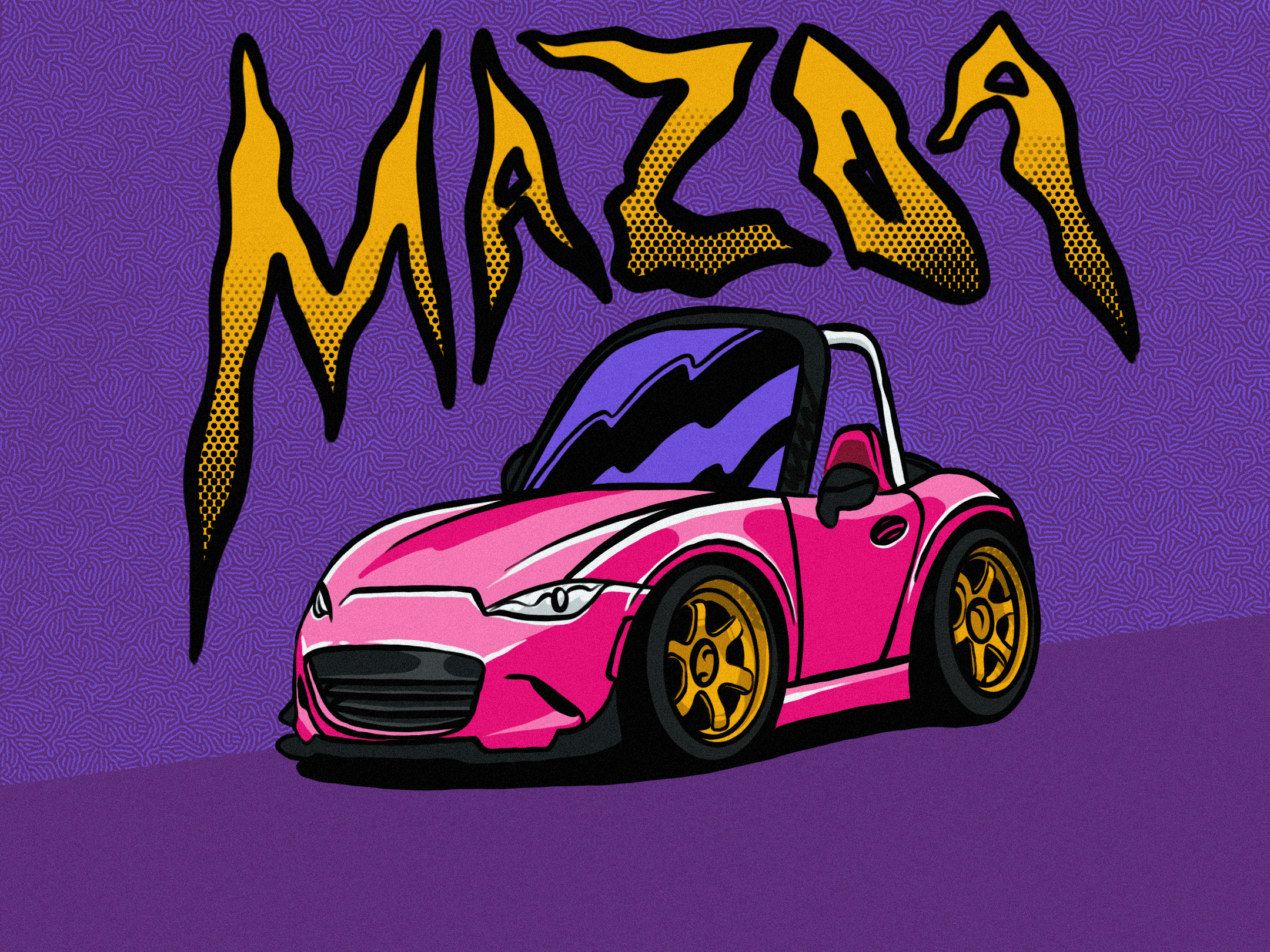 Mazda MX-5 Illustration graphic design illustration poster design procreate