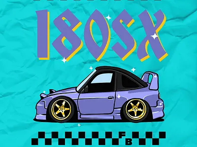Nissan 180SX Poster Print Design design graphic design illustration postcard poster poster design procreate